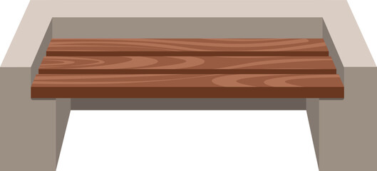 Stone bench with wooden planks