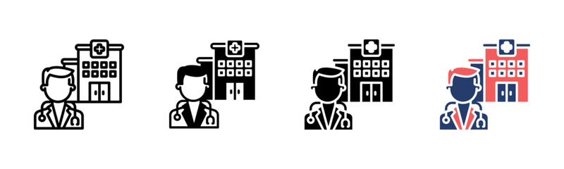Medical Staff icon sheet multiple style collection