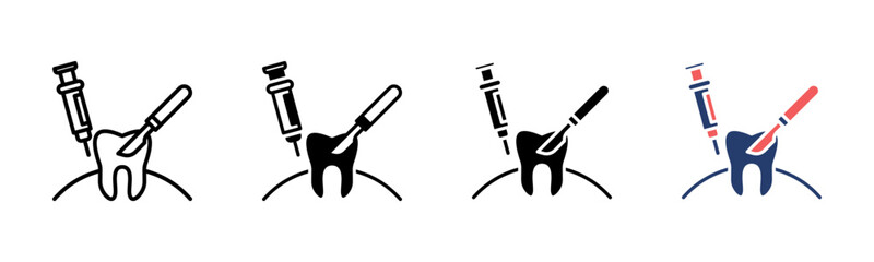 Dental Care icon sheet multiple style collection