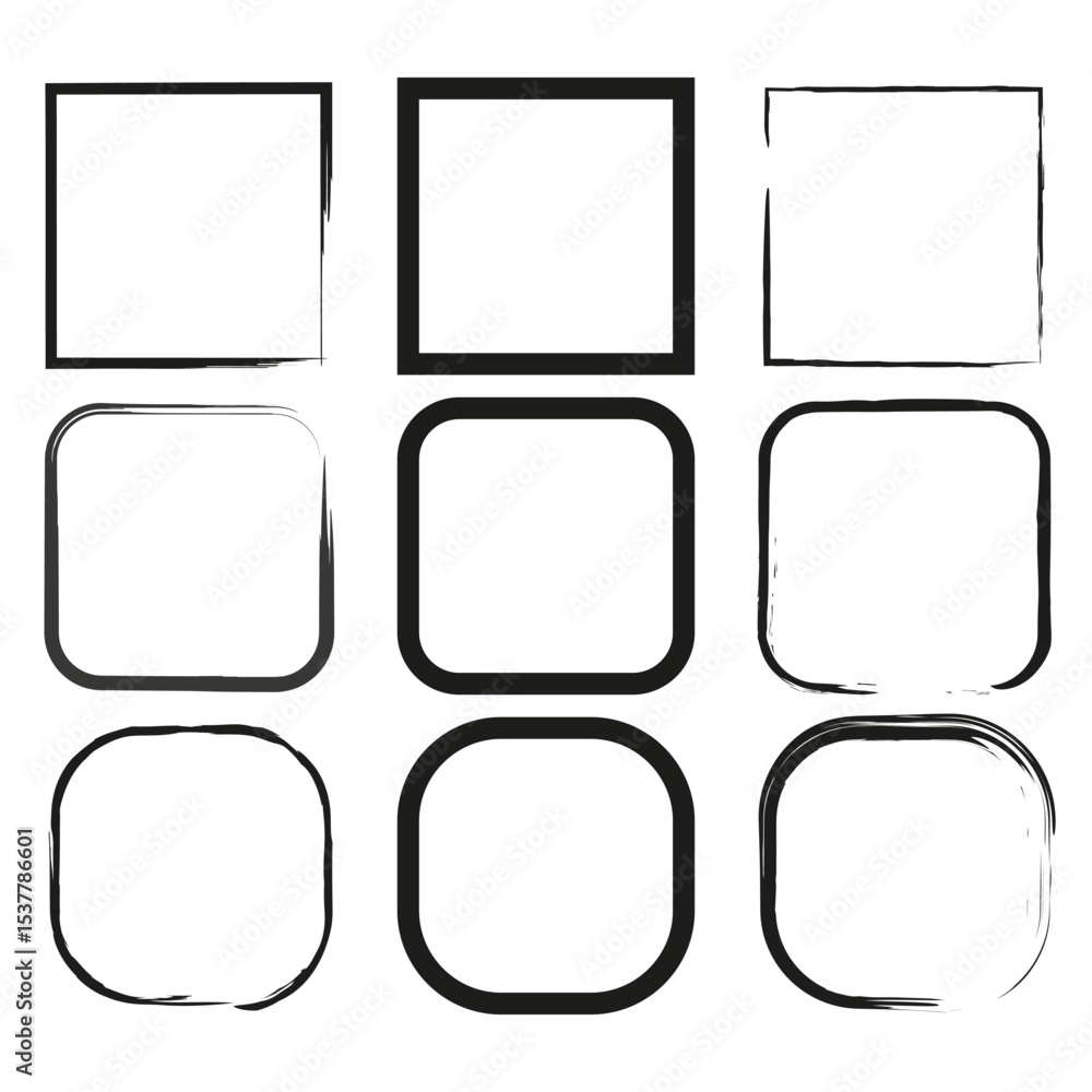 Poster outlined square icon. frame vector shape. minimal box form. graphic layout design.