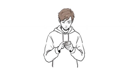 Person using smartphone illustration