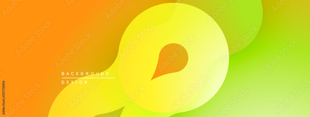 Poster abstract vibrant background. smooth gradients blend orange, yellow, green hues. modern design elemen