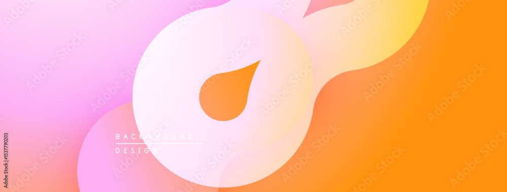 Poster abstract fluid shapes, gradient colors. pink, orange hues blend smoothly. modern design element for 