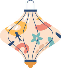 Asian decorative lantern marine design