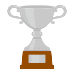 銀色のトロフィーカップのイラスト