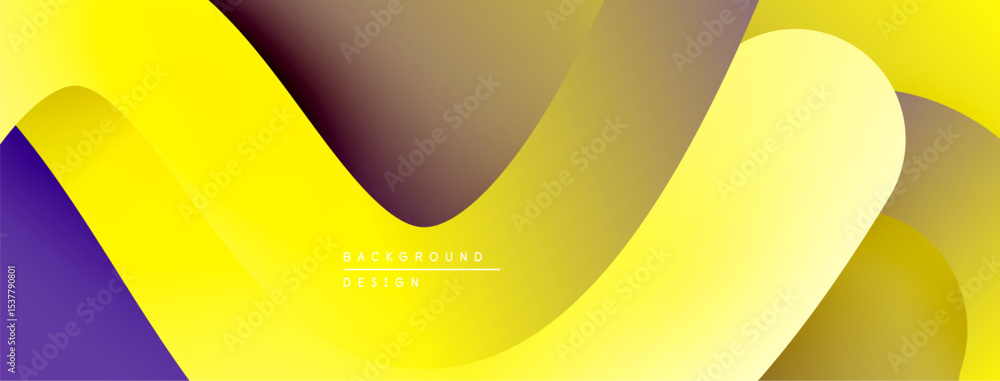 Aufkleber abstract yellow, purple layers create flowing design. smooth gradients suggest movement, depth. mode
