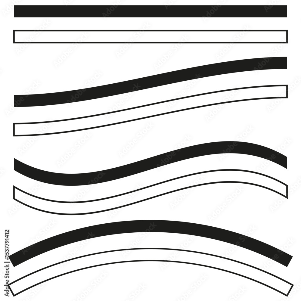 Poster wavy black lines. abstract smooth curves. minimalist design element. vector linear graphic.