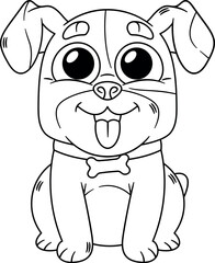 Cute dog pet animal black-and-white