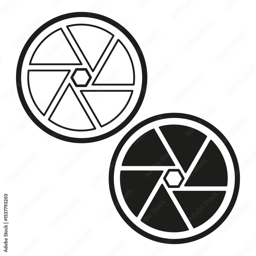 Poster segment wheel icon. divided circular shapes. vector pie chart symbol. black and white form.