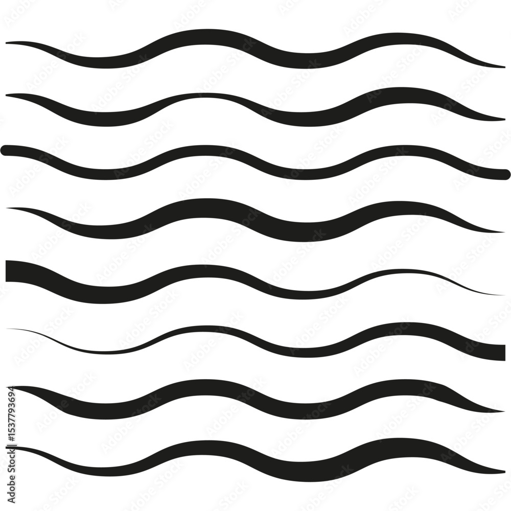 Poster wavy line icon. abstract vector motion. water ripple symbol. smooth flow.