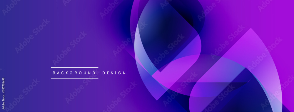Poster Abstract purple background. Flowing shapes create dynamic visual effect. Modern design elements suggest innovation, energy.