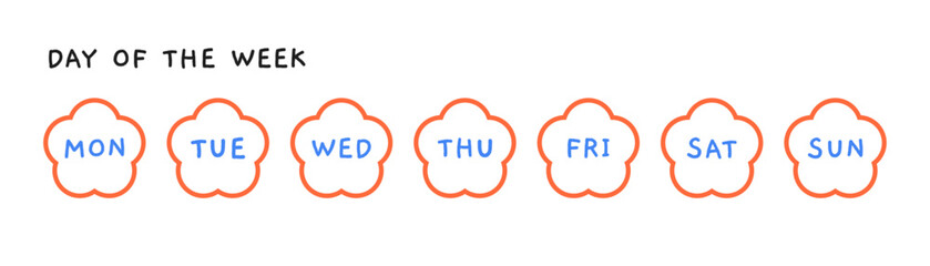 요일 벡터 일러스트 그래픽 
