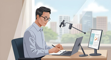 businessman with laptop