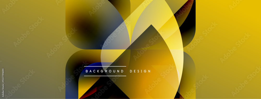 Leinwandbilder Abstract golden design features overlapping shapes, gradients. Modern background with text element, dynamic composition.