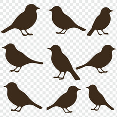 Set of bird silhouettes. Vector elements for design. perfect for logo design, art projects, and graphic design.