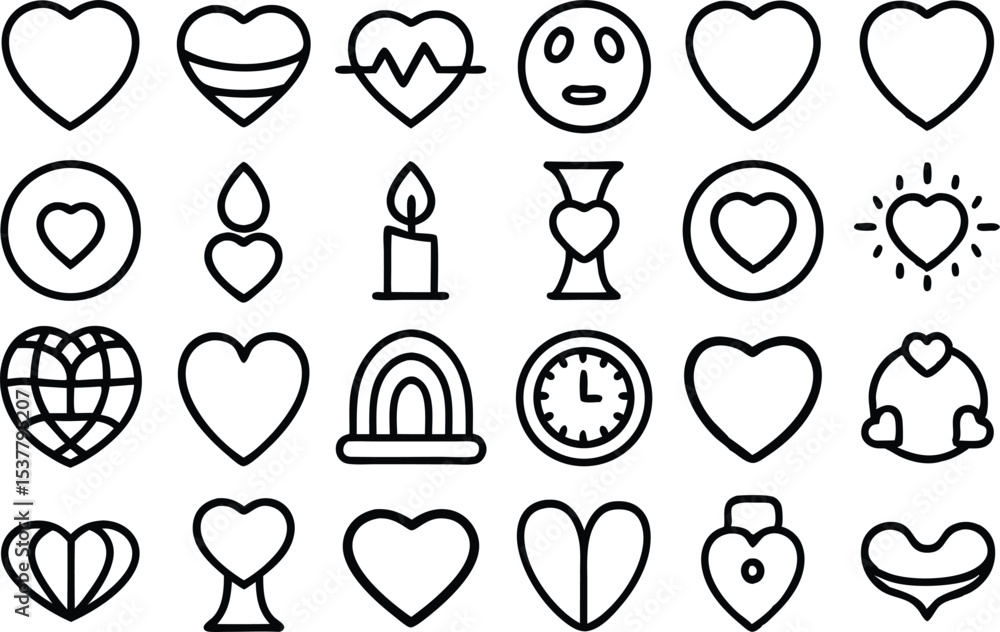Poster a collection of magical and mystical line icons in an outline style isolated on transparent backgrou