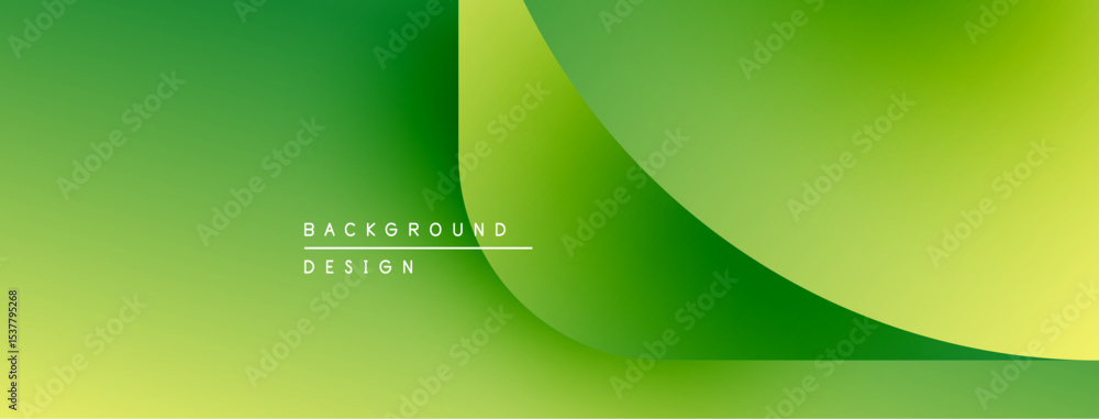 Poster Abstract green background. Smooth gradients create modern design. Overlapping layers suggest depth, simplicity. Text reads background design.