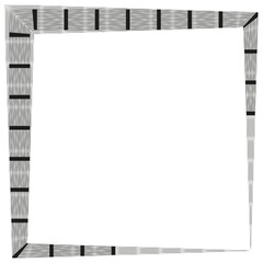 Blank border frame. Geometric lined edges. Vector square layout. White space center.