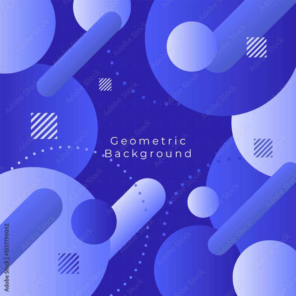 Poster Modern Abstract Geometric Background. Blue Gradient Shapes and Pattern Vector Illustration.