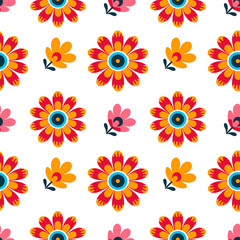 Groovy Flower Seamless Pattern
