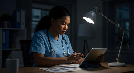 female doctor talking on phone