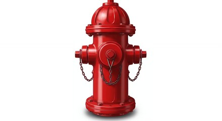 Red fire hydrant isolated on white background