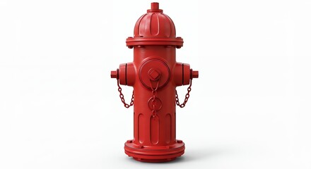 Red fire hydrant isolated on white background