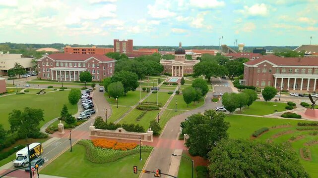 The campus and skyline of the University of Southern Mississippi