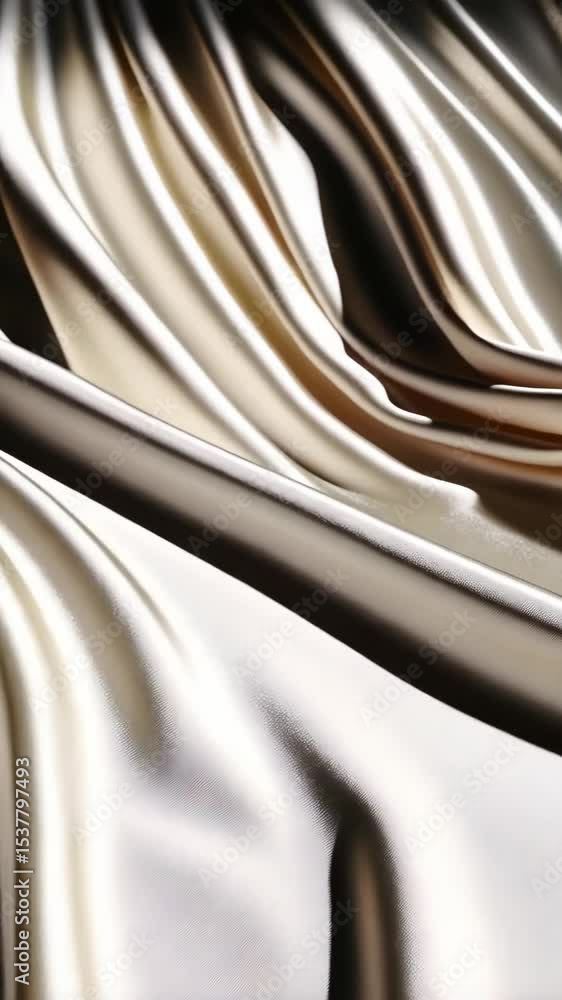 Poster creamy satin fabric with elegant waves and smooth texture creating a luxurious and sophisticated abs