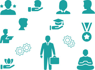  Success  Development Icons  Expertise Learning Achievement Vector Set