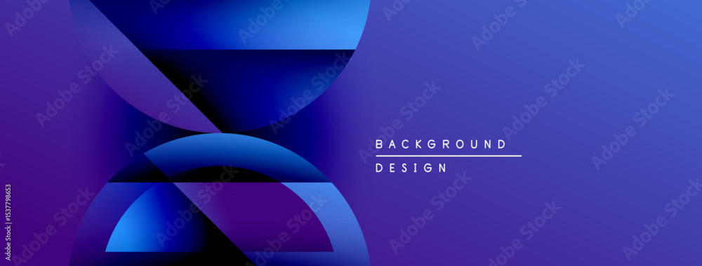 Poster Abstract blue gradient shapes overlap. Modern design features text background, design. Minimalist aesthetic, vibrant colors present.
