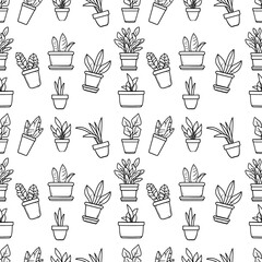 plant pot shelves seamless pattern