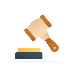 gavel icon, colored flat vector. modern and minimalist design.