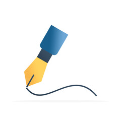 Signature icon, colored flat vector. modern and minimalist design.