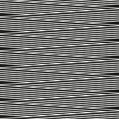 Horizontal stripe shape. Wavy line figure. Vector monochrome pattern. Optical distortion form.
