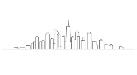Fototapeta premium City skyline line art illustration