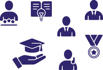 Success  Development Icons  Expertise Learning Achievement Vector Set