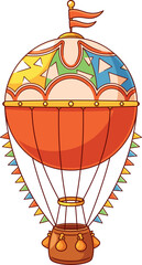 Hot air balloon flying airship