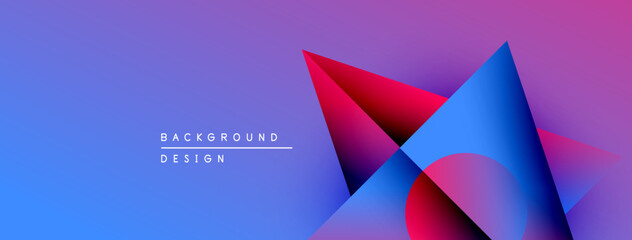 Abstract geometric shapes, vibrant colors, gradient background. Modern design elements create dynamic visual impact.