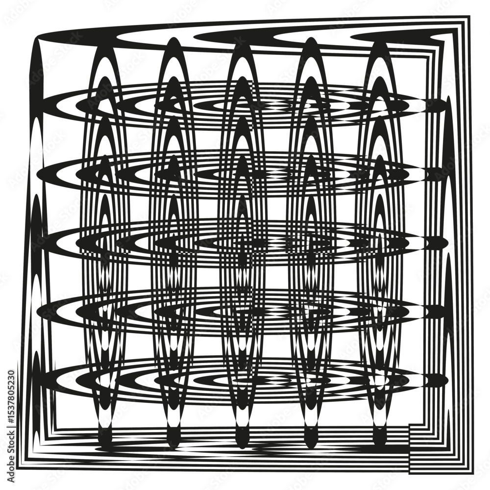 Poster geometric grid icon. triangle mesh shape. abstract vector symbol. symmetry black structure.