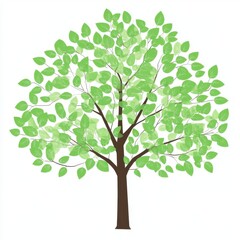 Obraz premium Stylized Light Green Tree Illustration