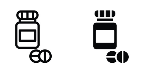 Medicine bottle icon design template