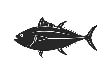 Tuna vector silhouette illustration isolated on white background