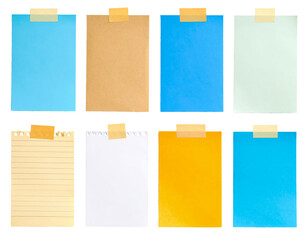 paper taped sticky note isolated on transparent png clipping path