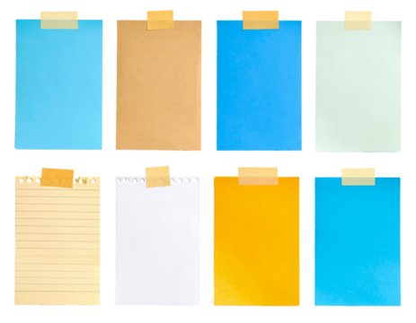 paper taped sticky note isolated on transparent png clipping path - Powered by Adobe