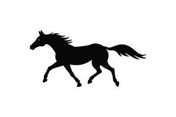 Elegant Silhouette of a Galloping Horse Graceful Motion and Untamed Beauty Captivating Artwork Showcasing the Essence of Equine Spirit