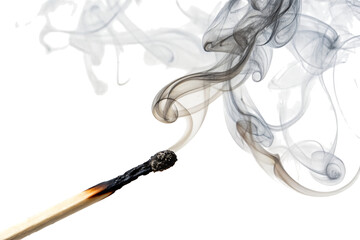Smoke From an Extinguished Matchstick With a Black Background