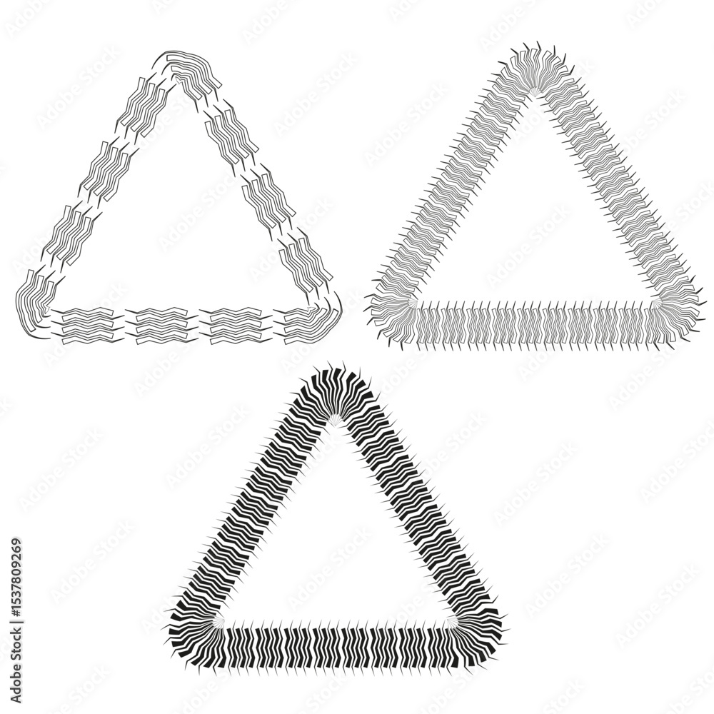 Aufkleber triangle line shapes. geometric stroke figure. vector abstract form. linear bold symbol.