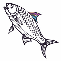 Hilsa vector silhouette illustration isolated on white background