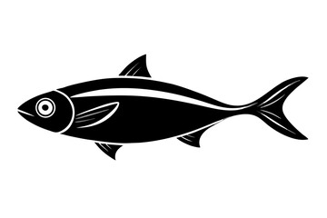 Hilsa vector silhouette illustration isolated on white background